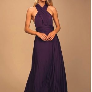 Lulus convertible maxi purple dress